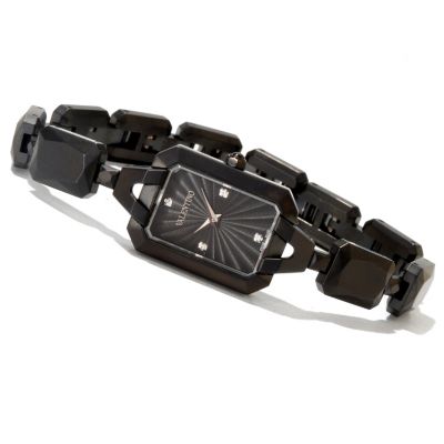 620-876 - Valentino Women's Minigemme Swiss Made Quartz Black IP Stainless Steel Bracelet Watch 