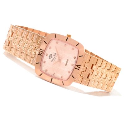 Oniss Women's Stainless Steel Textured Bracelet Watch