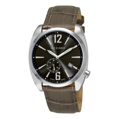 620-898 - Azzaro Men’s Seventies Swiss Made Quartz Leather Strap Watch