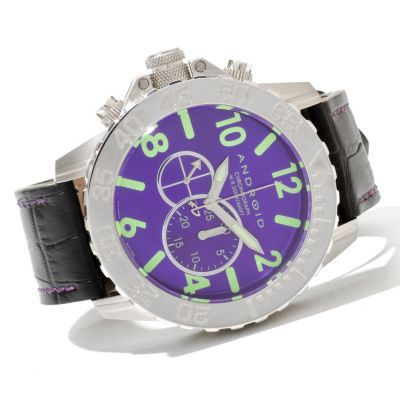 621-034 - Android Men's Divemaster Trans 52 Quartz Chronograph Leather Strap Watch