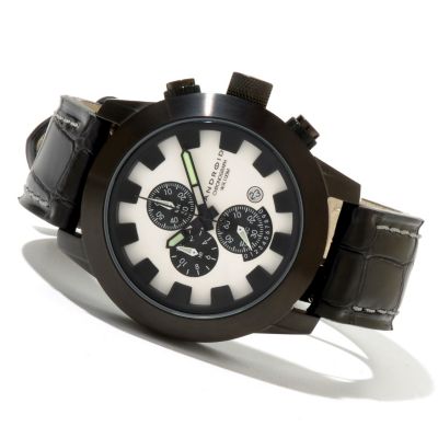 621-039 - Android Men's Antiforce Chrono 2 Quartz Chronograph IP Stainless Steel Leather Strap Watch