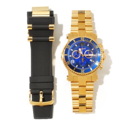 621-164 - Renato Men's Beast Diver Limited Edition Quartz Chronograph Bracelet Watch w/ Extra Rubber Strap