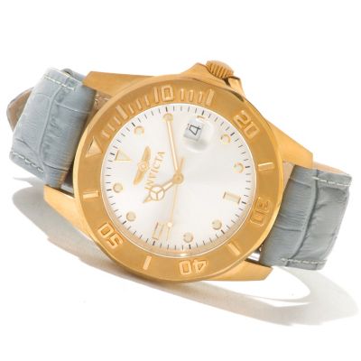 INVICTA MEN'S PRO DIVER QUARTZ MOVEMENT LEATHER STRAP WATCH