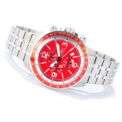 TTV INVICTA MEN'S SPECIALTY AVIATOR QUARTZ CHRONO BRACELET WATCH W/ 20-SLOT CASE