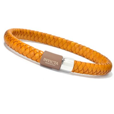 INVICTA MEN'S LEATHER WOVEN BRACELT