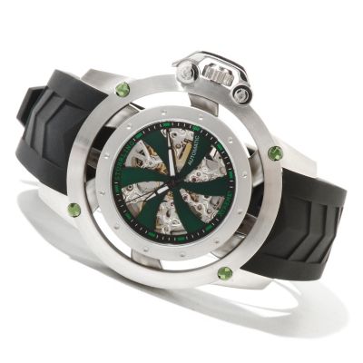 Stuhrling Xtreme Men's Impulse Automatic Skeleton Rubbber Strap Watch