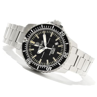 DEEP BLUE MEN'S T-100 TRITIUM RECON 65 AUTOMATIC STAINLESS BRACELET WATCH