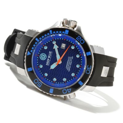 DEEP BLUE MEN'S JUGGERNAUT II AUTOMATIC 1000M SILICONE STRAP WATCH
