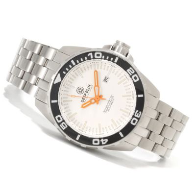 DEEP BLUE MEN'S T-100 TRITIUM RECON 65 SWISS AUTOMATIC STAINLESS BRACELET WATCH