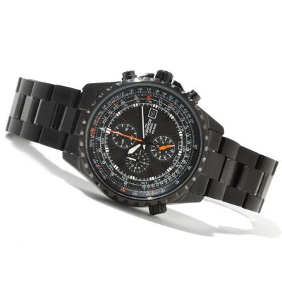 621-362 - Casio Men's Edifice Black Label Quartz Chronograph Stainless Steel Bracelet Watch