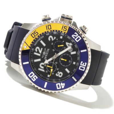 INVICTA MEN'S PRO DIVER QUARTZ CHRONO CARBON FIBER DIAL STRAP WATCH