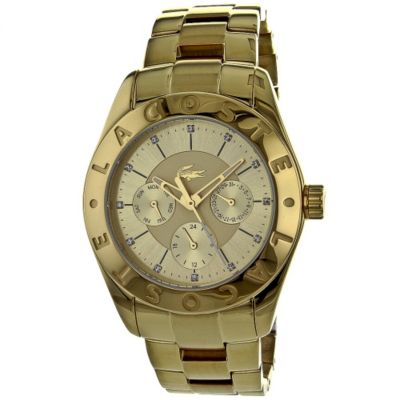 621-450 - Lacoste Women's La Biarritz Quartz Gold-tone Stainless Steel Bracelet Watch