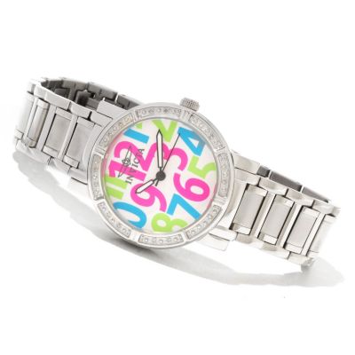 621-513 - Invicta Women's Classique Quartz Diamond Accented Stainless Steel Bracelet Watch w/ 3-Slot Box