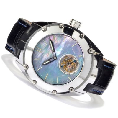 621-545 - Android Men's Virtuoso Tungsten T100 Limited Edition Automatic Flying Tourbillon Leather Strap Watch