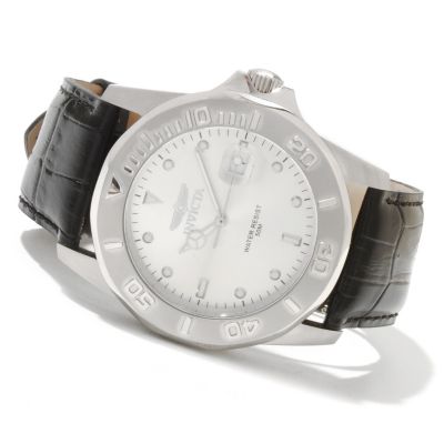 INVICTA MEN'S PRO DIVER QUARTZ MOVEMENT LEATHER STRAP WATCH