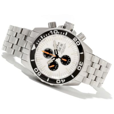 621-702 - Deep Blue Men's T-100 Tritium Recon 65 Valjoux 7750 Stainless Steel Bracelet Watch