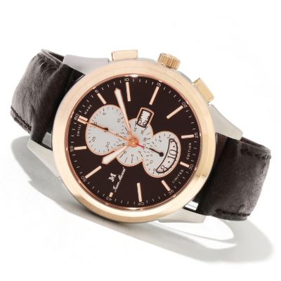 621-734 - Jean Marcel Men's Astrum Limited Edition Swiss Made Mechanical Chronograph Leather Strap Watch