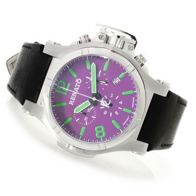 621-804 - Renato Men's T-Rex Gen II Aviator Swiss Quartz Chronograph Leather Strap Watch