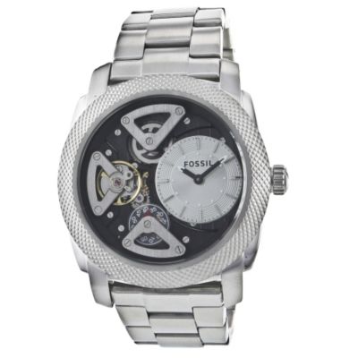 621-949 - Fossil Men's Twist Skeleton Quartz Stainless Steel Bracelet Watch