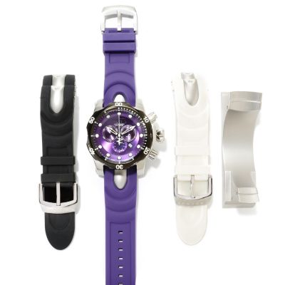 622-076 - Invicta Reserve Men's Venom Swiss Chronograph Watch w/ 3-Piece Strap Set & 8-Slot Dive Case