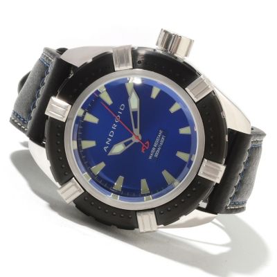 622-088 - Android Men's Stratus Quartz Stainless Steel Leather Strap Watch