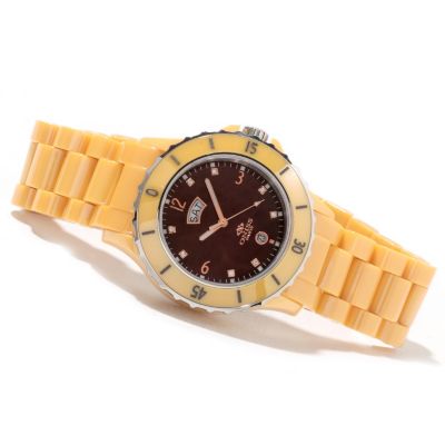 622-227 - Oniss Women's Ceramica Fuerte Quartz Mother-of-Pearl Ceramic Bracelet Watch