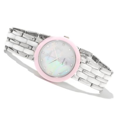 622-235 - Oniss Women's Daisy Quartz Stainless Steel & Ceramic Bracelet Watch