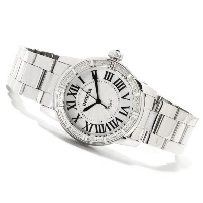 622-246 - Invicta Women's Angel Quartz Diamond Accented Bezel Stainless Steel Bracelet Watch