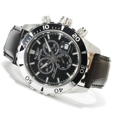 622-395 - Invicta Mid-Size Pro Diver Specialty Quartz Chronograph Alligator Strap Watch