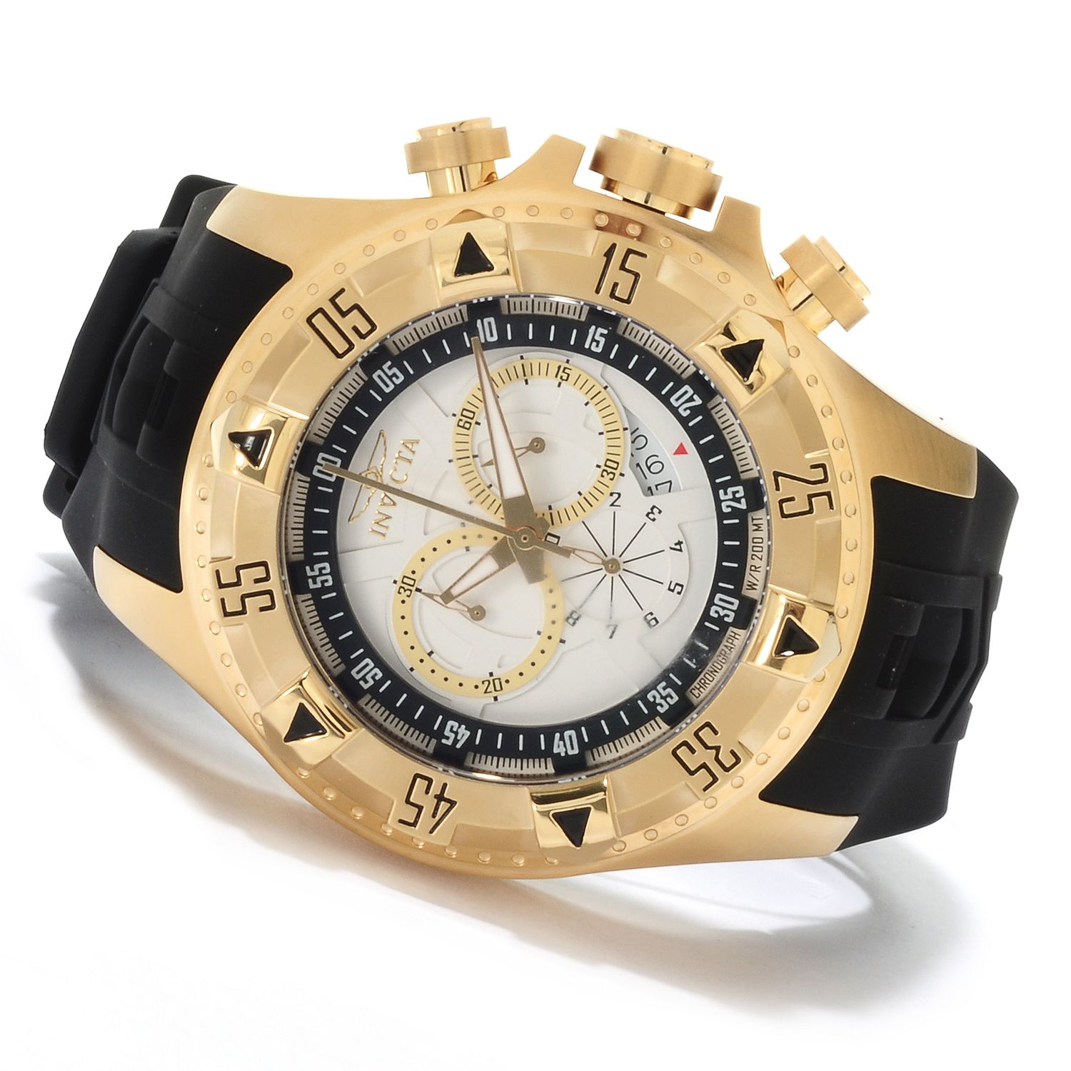 Invicta Excursion Sport Quartz Chronograph Gold Tone Poly Strap Watch 12688 eBay