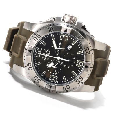 622-492 - Invicta Men's Excursion Quartz Chronograph Stainless Steel Case Polyurethane Strap Watch