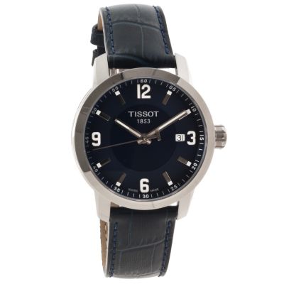 622-554 - Tissot Men's PRC 200 Swiss Made Quartz Blue Leather Strap Watch