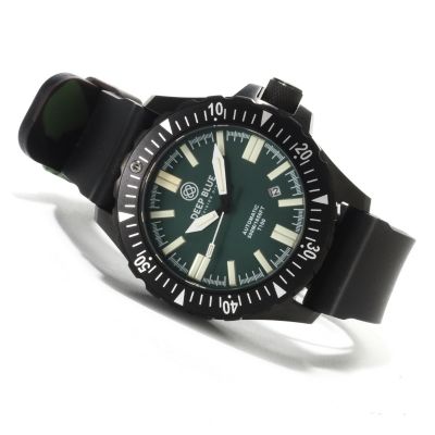 622-623 - Deep Blue Men's T-100 Tritium Military Diver Automatic Strap Watch