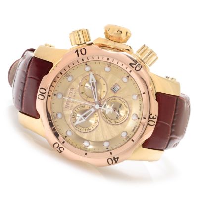 622-743 - Invicta Reserve Mid-Size Venom Swiss Made Quartz Chronograph Leather Strap Watch