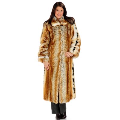 50" FAUX FUR COAT W/TURNBACK CUFFS