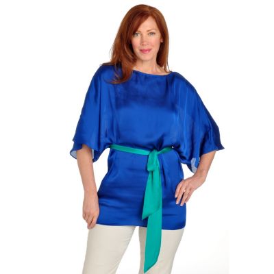 Carson Kressley Boatneck Pull-Over with Contrast Belt