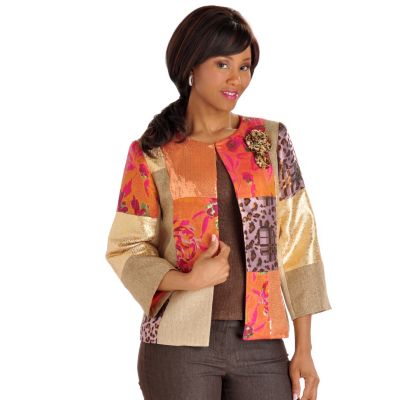 Celestial Blue Sequin Patchwork Kissing Front Jacket
