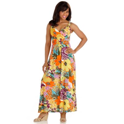 702-845 - Kate & Mallory Knit Sleeveless Cross Front Maxi Dress 