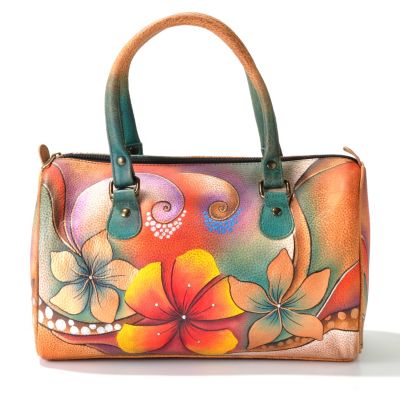 ANUSCHKA HAND-PAINTED LEATHER EAST/WEST FRAMED SATCHEL