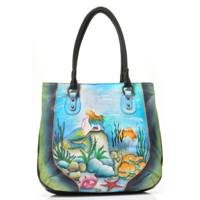 ANUSCHKA HAND-PAINTED LEATHER LARGE TOTE