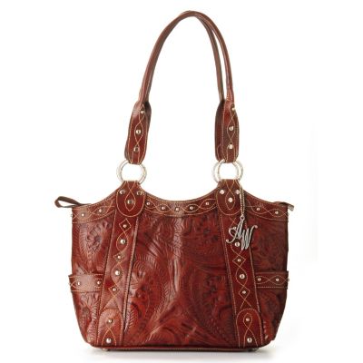 703-693 - American West "Over the Rainbow" Tooled Leather Fashion Tote