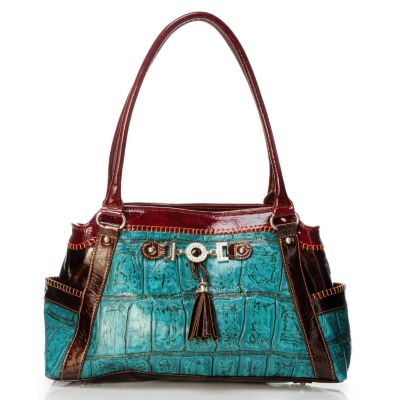 Madi Claire "Zoey" Croco Embossed Leather Tote Bag