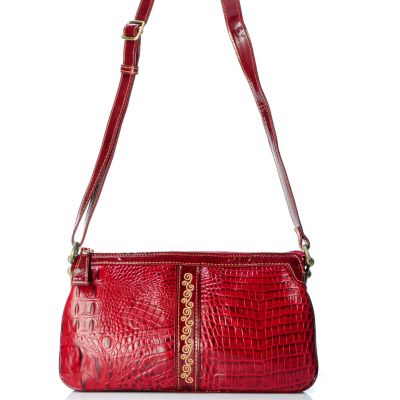 Madi Claire "Kaylee" Croco Embossed Leather Cross Body Bag