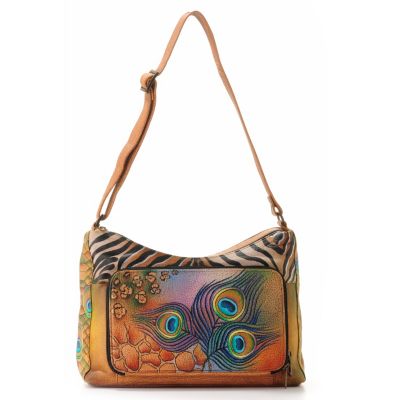 Anuschka Hand Painted Leather Twin Top Organizer Bag