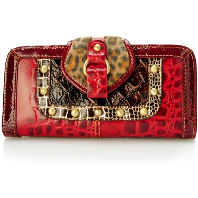 704-152 - Madi Claire Croco Embossed Leather ''Cheyenne'' Wallet