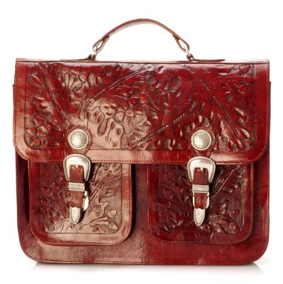 704-203 - American West Hand Tooled Leather Briefcase