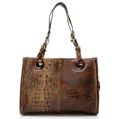 MADI CLAIRE REBECCA MATTE CROCO EMBO LEATHER TOTE