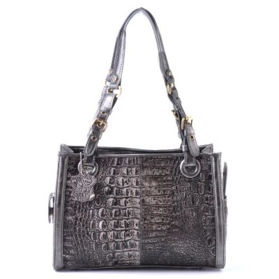 MADI CLAIRE REBECCA MATTE CROCO LEATHER SMALL TOTE