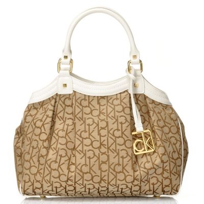 704-412 - Calvin Klein Handbags Logo Jacquard Convertible Satchel
