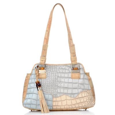Madi Claire Heather Matte Croco Embossed Leather Shoulder Bag